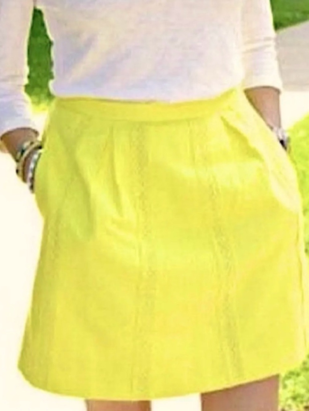 J. Crew Yellow A-Line Mini Skirt